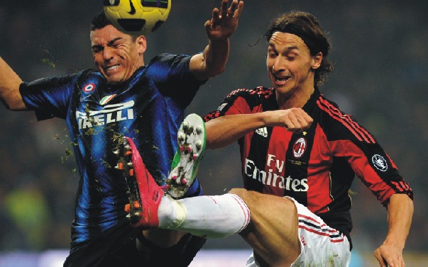 Ibrahimovic-Lucio (foto dalla rete)