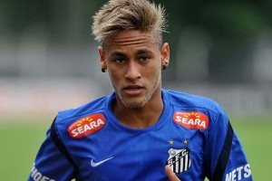 Neymar con la maglia del Santos (foto dalla rete)