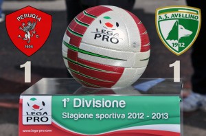 Pari tra Perugia e Avellino. Vantaggio irpino al 28' con Arini, pari al 1' della ripresa di Dettori.