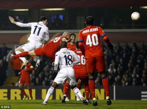 Il gol di Bale dell'1-0 del Tottenham (foto: dailymail.co.uk)