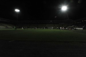 Il "Braglia" dopo il guasto elettrico durante Carpi-Padova (foto dalla rete)