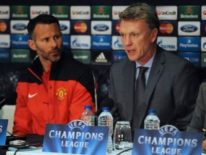 Giggs e Moyes in conferenza stampa (foto tratta da www.independent.co.uk)