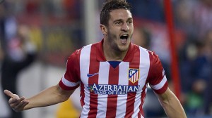 Koke festeggia il gol al Barcellona  (foto www.centraldeportiva.com)