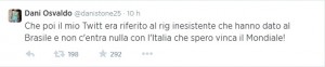 Il secondo tweet di Osvaldo