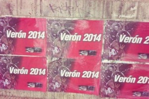 I manifesti della candidatura di Veron  (foto www.canchallena.lanacion.com.ar)