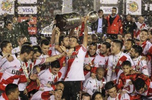 La festa dei giocatori del River Plate