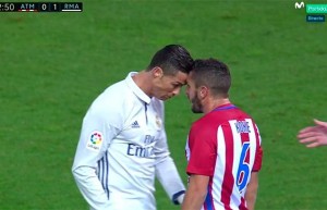 Lo scontro tra Ronaldo e Koke